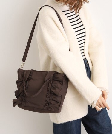 【撥水】縦フリル2WAYトート