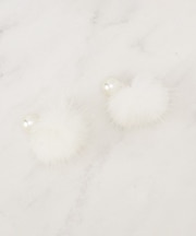 リバーシブルファーパール調ピアス