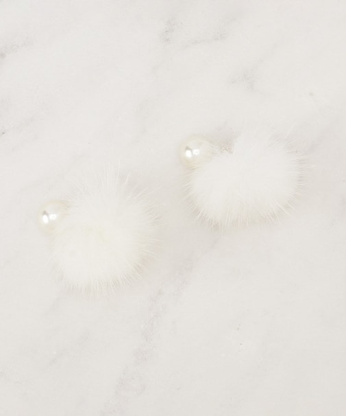 リバーシブルファーパール調ピアス