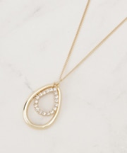 しずくメタルビジューリングネックレス