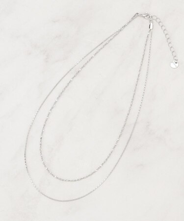 2連キラキラデザインチェーンネックレス