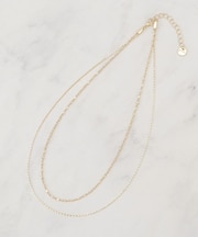 2連キラキラデザインチェーンネックレス