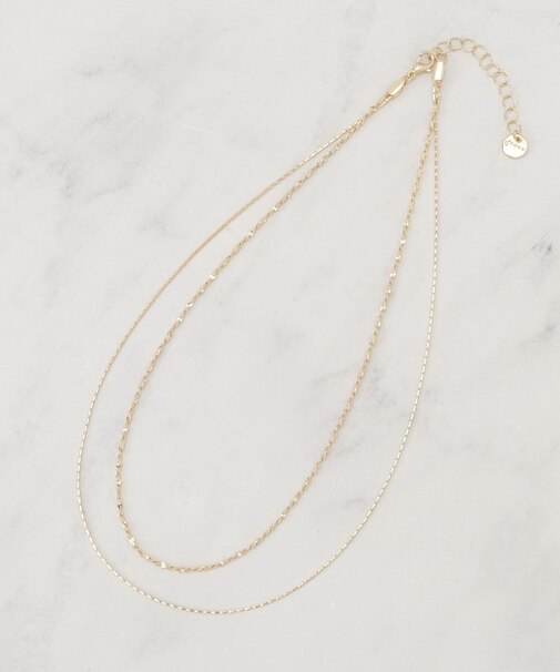 2連キラキラデザインチェーンネックレス