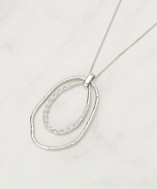 ダブルオーバルビッグリングネックレス