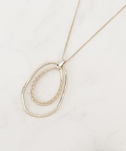 ダブルオーバルビッグリングネックレス