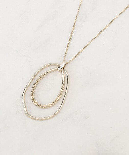 ダブルオーバルビッグリングネックレス