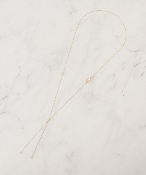 パール調メタルY字アジャスタブルネックレス