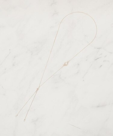 パール調メタルY字アジャスタブルネックレス