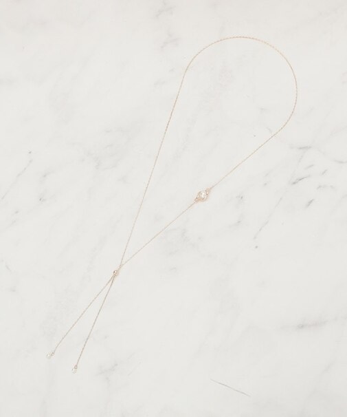 パール調メタルY字アジャスタブルネックレス