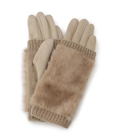 3WAYニットフェイクファーグローブ