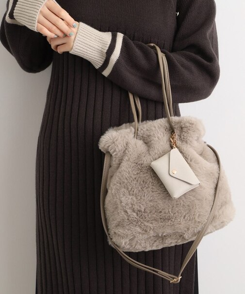 エコファーポーチ付き2WAYショルダー