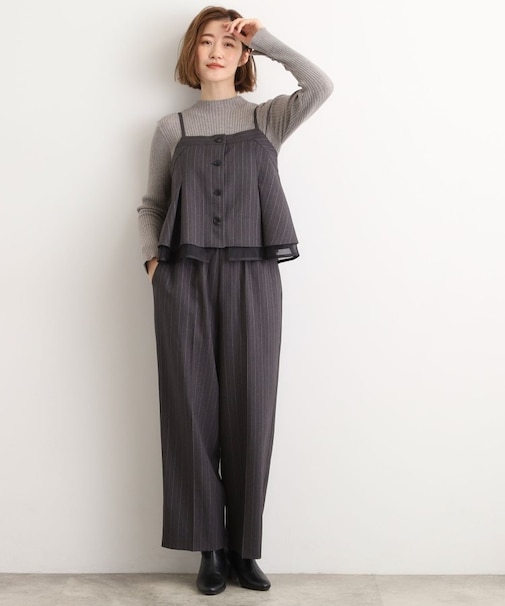 【2点SET/体型カバー】透け感とレイヤードで大人の遊び心を、ビスチェSET UP