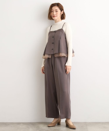 【2点SET/体型カバー】透け感とレイヤードで大人の遊び心を、ビスチェSET UP