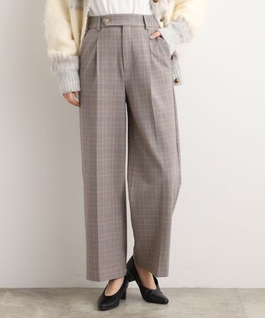 シャークスキン裏起毛スラックスパンツ