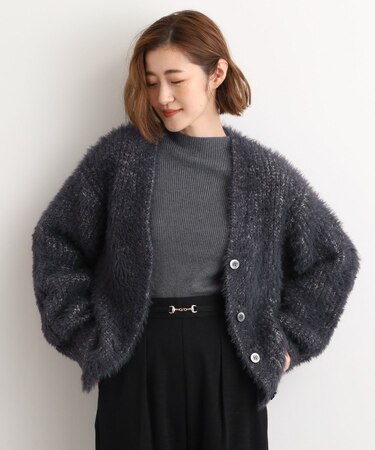 オーバーサイズフェザーカーディガン