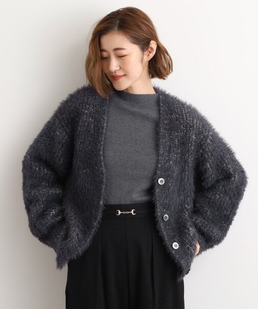 オーバーサイズフェザーカーディガン