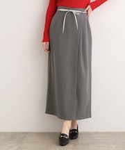 合皮ベルト付きナロースカート
