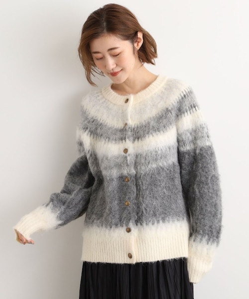 求心柄ジャカードニットカーディガン｜グローブの通販｜&mall（アンド