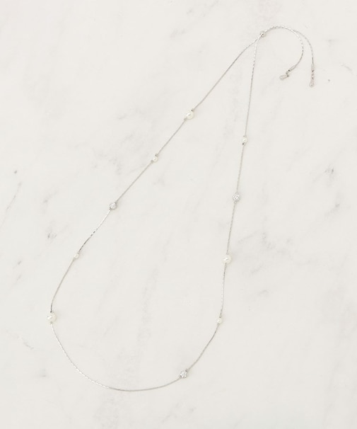 飛ばしパール調アジャスタブルネックレス