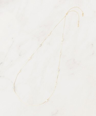 飛ばしパール調アジャスタブルネックレス