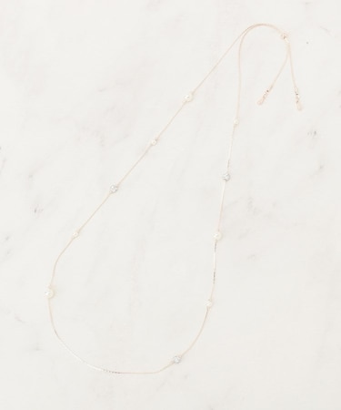 飛ばしパール調アジャスタブルネックレス