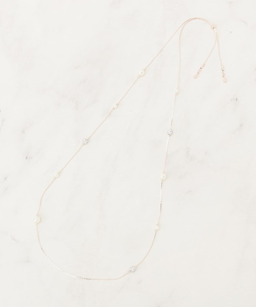 飛ばしパール調アジャスタブルネックレス