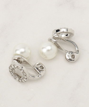 リバーシブルパール調ビジューイヤリング