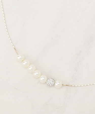 パール調ロンデルネックレス