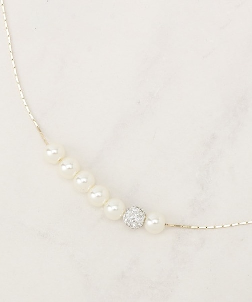 パール調ロンデルネックレス