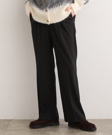 ストレッチ裏起毛ストレートパンツ