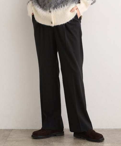 ストレッチ裏起毛ストレートパンツ