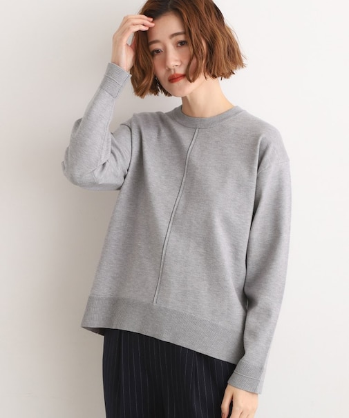 【SETUP可能】冬から春まで心地よく　タック編みオーバーサイズニット