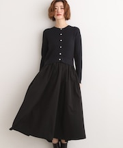 ケーブルニットドッキングワンピース