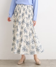 【選べる着丈/ウエストゴム】ヴィンテージサテンプリーツスカート【手洗いOK】