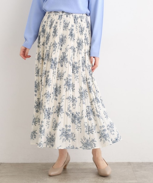 【選べる着丈/ウエストゴム】ヴィンテージサテンプリーツスカート【手洗いOK】