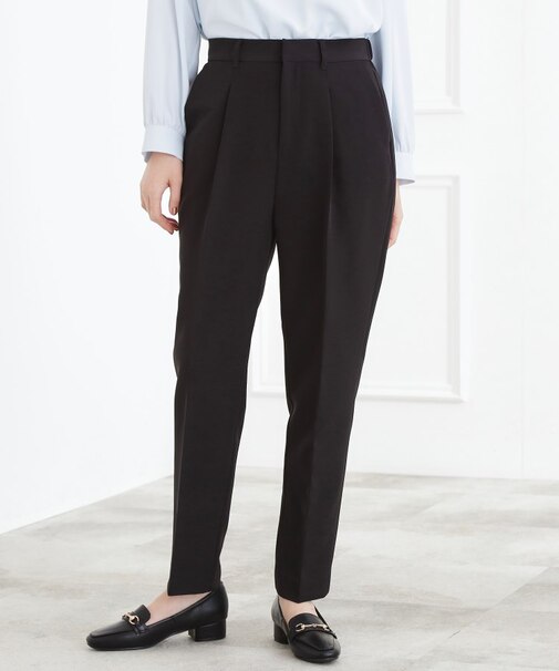 【マシンウォッシュ／防シワ】Wクロステーパードパンツ