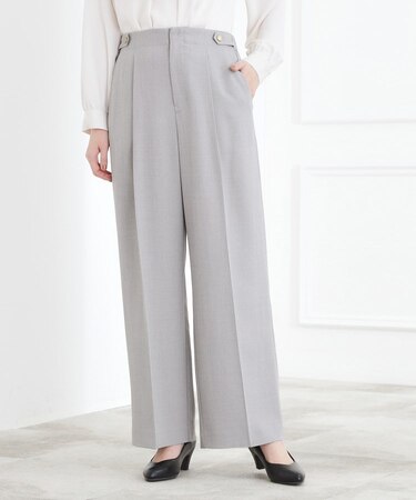 【マシンウォッシュ/防シワ/S-3L】着回しできるカセット服ワイドパンツ