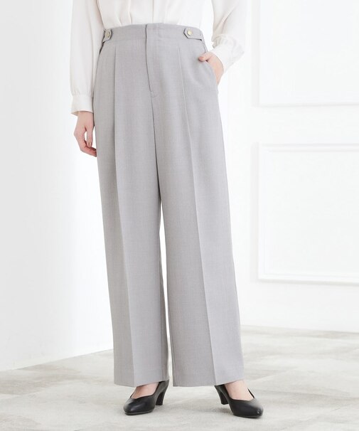 【マシンウォッシュ/防シワ/S-3L】着回しできるカセット服ワイドパンツ