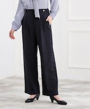 【マシンウォッシュ/防シワ/S-3L】着回しできるカセット服ワイドパンツ