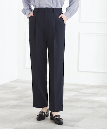 【マシンウォッシュ/防シワ/S-3L】着回しできるカセット服テーパードパンツ