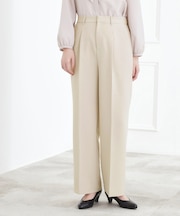 【マシンウォッシュ／防シワ】Wクロスワイドパンツ