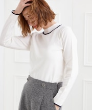 バイカラーハイネックニット