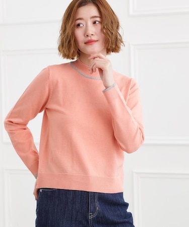 バイカラーハイネックニット