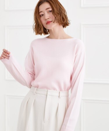 春新色！洗濯機で洗えるベーシックニット【毛玉軽減】