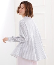 【体型カバー】一枚でもレイヤードでも、ペプラムフレアシャツ