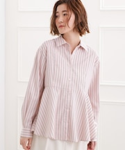 【体型カバー】一枚でもレイヤードでも、ペプラムフレアシャツ