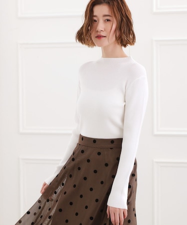 ベーシックリブニットプルオーバー