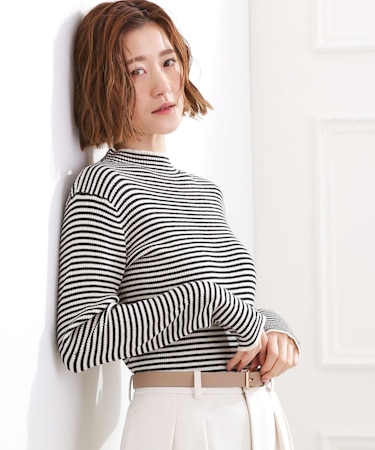 ベーシックリブニットプルオーバー