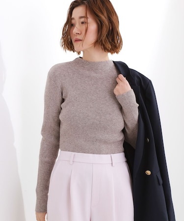 ベーシックリブニットプルオーバー