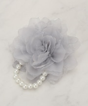 シフォンチュールパール調コサージュ